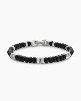 Hex Bead Bracelet in Sterling Silver with Black Onyx, 6mm